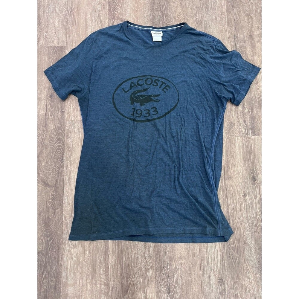 Lacoste 1933 Classic Blue T-Shirt Men’s Size 8 Short Sleeve Crew Neck Tee
